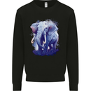 An Elephant Watercolour Mens Sweatshirt Jumper Black