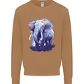 An Elephant Watercolour Mens Sweatshirt Jumper Caramel Latte