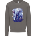 An Elephant Watercolour Mens Sweatshirt Jumper Charcoal