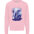 An Elephant Watercolour Mens Sweatshirt Jumper Light Pink