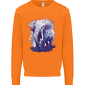 An Elephant Watercolour Mens Sweatshirt Jumper Orange