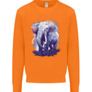 An Elephant Watercolour Mens Sweatshirt Jumper Orange