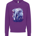 An Elephant Watercolour Mens Sweatshirt Jumper Purple