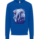 An Elephant Watercolour Mens Sweatshirt Jumper Royal Blue