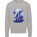 An Elephant Watercolour Mens Sweatshirt Jumper Sports Grey