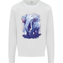 An Elephant Watercolour Mens Sweatshirt Jumper White