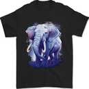 An Elephant Watercolour Mens T-Shirt 100% Cotton Black