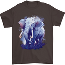 An Elephant Watercolour Mens T-Shirt 100% Cotton Dark Chocolate