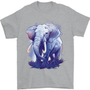 An Elephant Watercolour Mens T-Shirt 100% Cotton Sports Grey