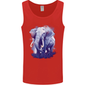 An Elephant Watercolour Mens Vest Tank Top Red