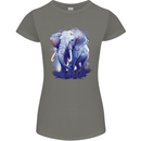 An Elephant Watercolour Womens Petite Cut T-Shirt Charcoal