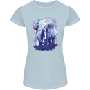An Elephant Watercolour Womens Petite Cut T-Shirt Light Blue