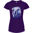 An Elephant Watercolour Womens Petite Cut T-Shirt Purple
