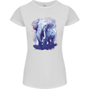 An Elephant Watercolour Womens Petite Cut T-Shirt White