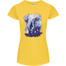 An Elephant Watercolour Womens Petite Cut T-Shirt Yellow