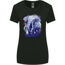An Elephant Watercolour Womens Wider Cut T-Shirt Black