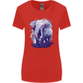 An Elephant Watercolour Womens Wider Cut T-Shirt Red
