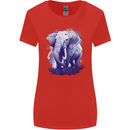 An Elephant Watercolour Womens Wider Cut T-Shirt Red
