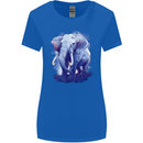 An Elephant Watercolour Womens Wider Cut T-Shirt Royal Blue