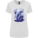 An Elephant Watercolour Womens Wider Cut T-Shirt White