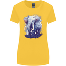 An Elephant Watercolour Womens Wider Cut T-Shirt Yellow