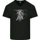 An Elephant With an Eyepatch Mens V-Neck Cotton T-Shirt Black