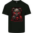 An Evil Cat With Skull Satanic Kitty Kids T-Shirt Childrens Black