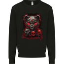 An Evil Cat With Skull Satanic Kitty Mens Sweatshirt Jumper Black