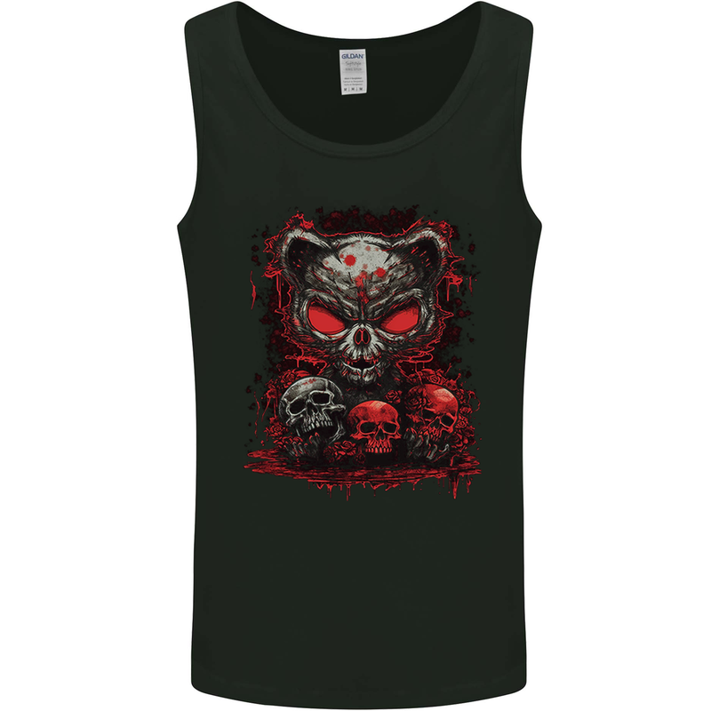 An Evil Cat With Skull Satanic Kitty Mens Vest Tank Top Black