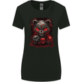 An Evil Cat With Skull Satanic Kitty Womens Wider Cut T-Shirt Black
