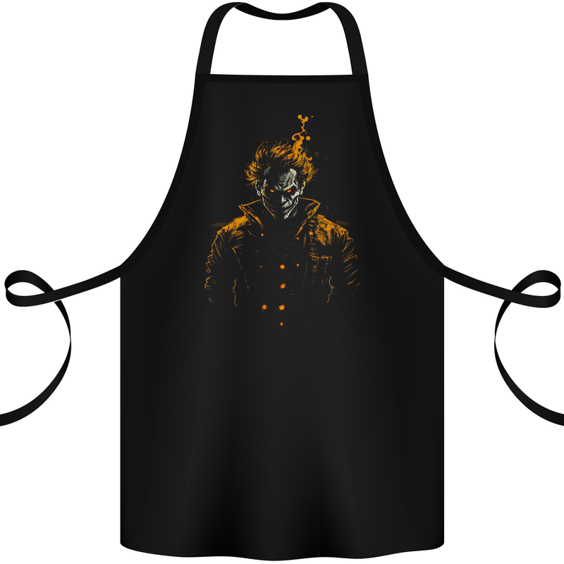 An Evil Clown Halloween Horror Cotton Apron 100% Organic Black