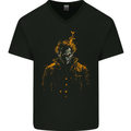 An Evil Clown Halloween Horror Mens V-Neck Cotton T-Shirt Black