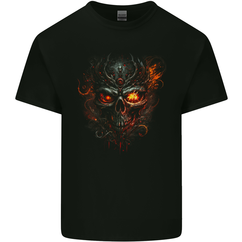 An Evil Fire Skull From the Future Kids T-Shirt Childrens Black