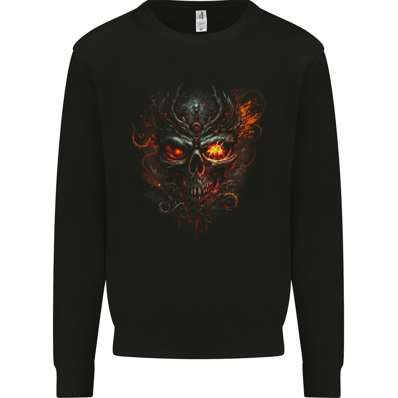 An Evil Fire Skull From the Future Mens Sweatshirt Jumper Black