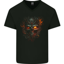 An Evil Fire Skull From the Future Mens V-Neck Cotton T-Shirt Black