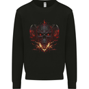 An Evil Flame Skull Biker Fantasy Heavy Metal Kids Sweatshirt Jumper Black