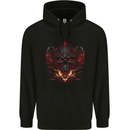 An Evil Flame Skull Biker Fantasy Heavy Metal Mens 80% Cotton Hoodie Black