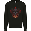 An Evil Flame Skull Biker Fantasy Heavy Metal Mens Sweatshirt Jumper Black