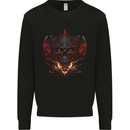 An Evil Flame Skull Biker Fantasy Heavy Metal Mens Sweatshirt Jumper Black