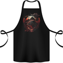 An Evil Night Wolf and Moon Cotton Apron 100% Organic Black