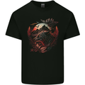 An Evil Night Wolf and Moon Kids T-Shirt Childrens Black