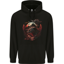 An Evil Night Wolf and Moon Mens 80% Cotton Hoodie Black
