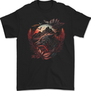 An Evil Night Wolf and Moon Mens Gildan Cotton T-Shirt Black