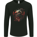 An Evil Night Wolf and Moon Mens Long Sleeve T-Shirt Black