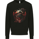 An Evil Night Wolf and Moon Mens Sweatshirt Jumper Black