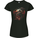 An Evil Night Wolf and Moon Womens Petite Cut T-Shirt Black