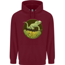 An Iguana Lizard Childrens Kids Hoodie Maroon