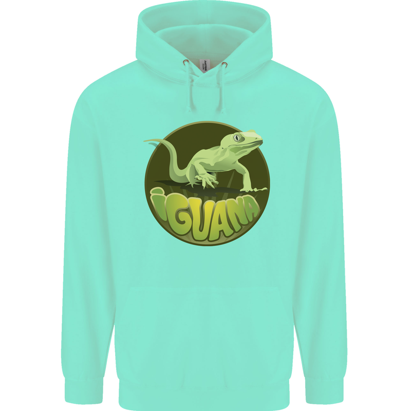 An Iguana Lizard Childrens Kids Hoodie Peppermint