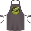 An Iguana Lizard Cotton Apron 100% Organic Dark Grey