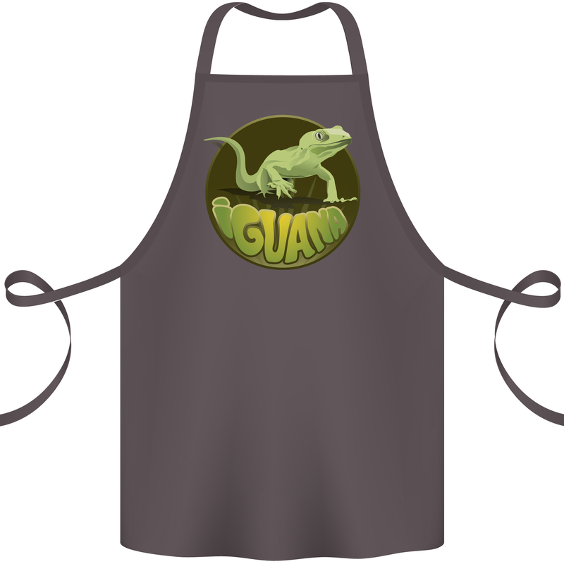 An Iguana Lizard Cotton Apron 100% Organic Dark Grey